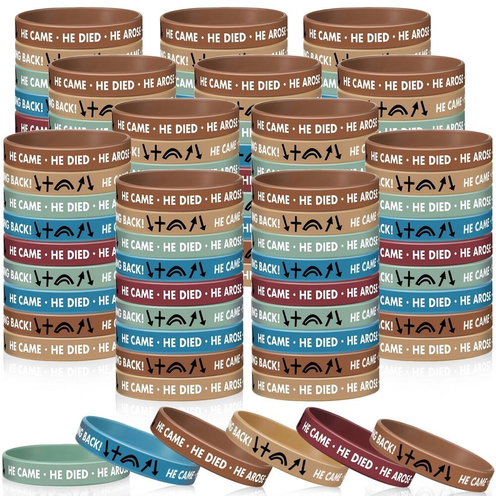6823 200 Pcs Christian Religious Bracelet Easter Bracelet He Came Died